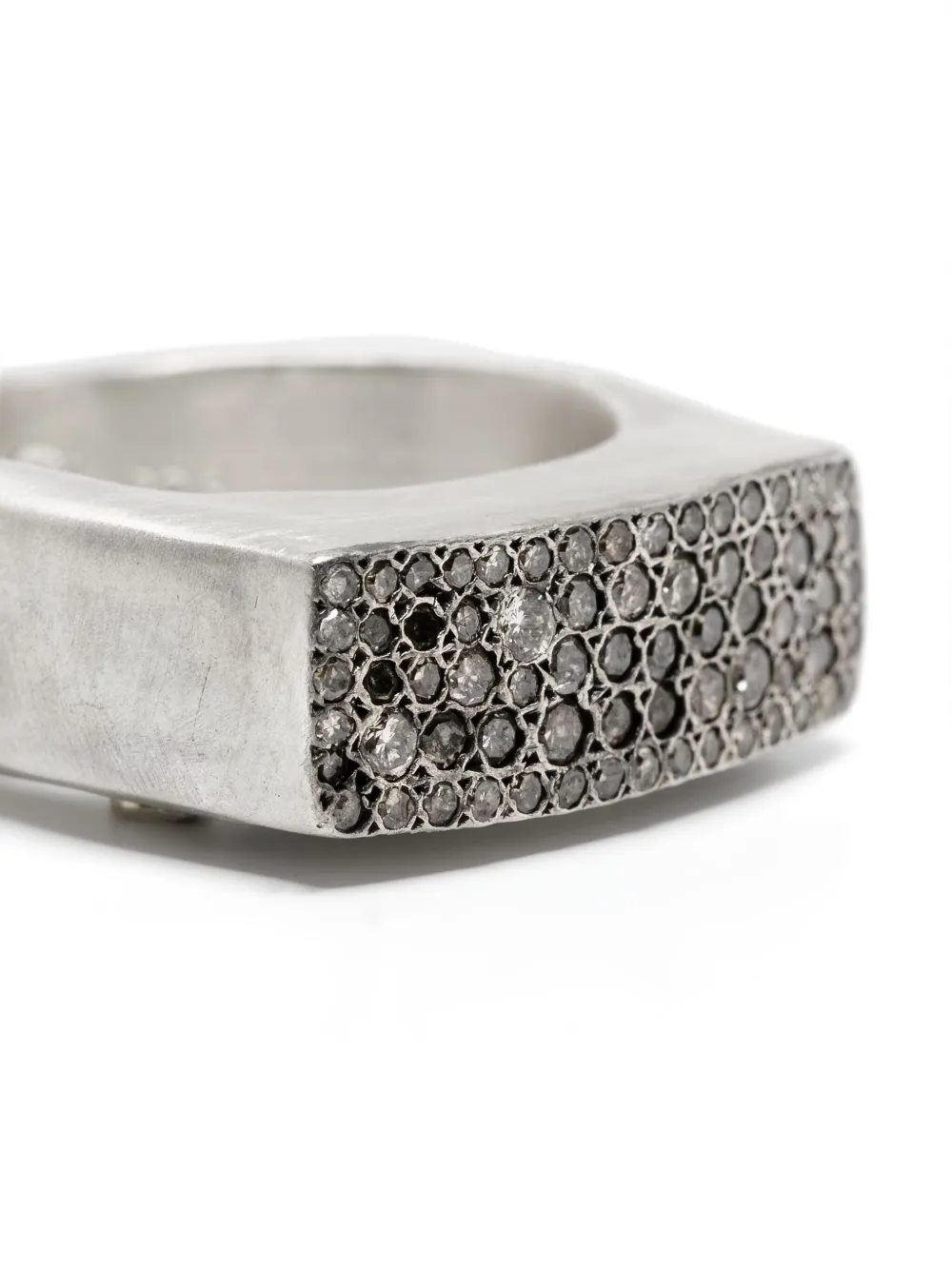 Sterling Silver Diamond Signet Ring