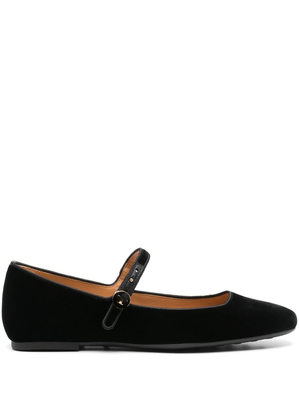 Tod's velvet ballerina shoes Black