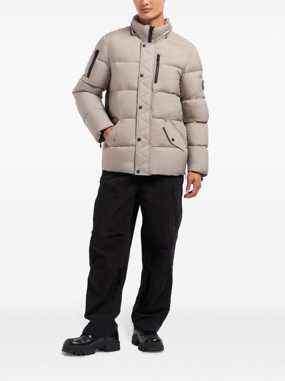 Shop Moose Knuckles Everest 3q Padded Coat In Neutrals