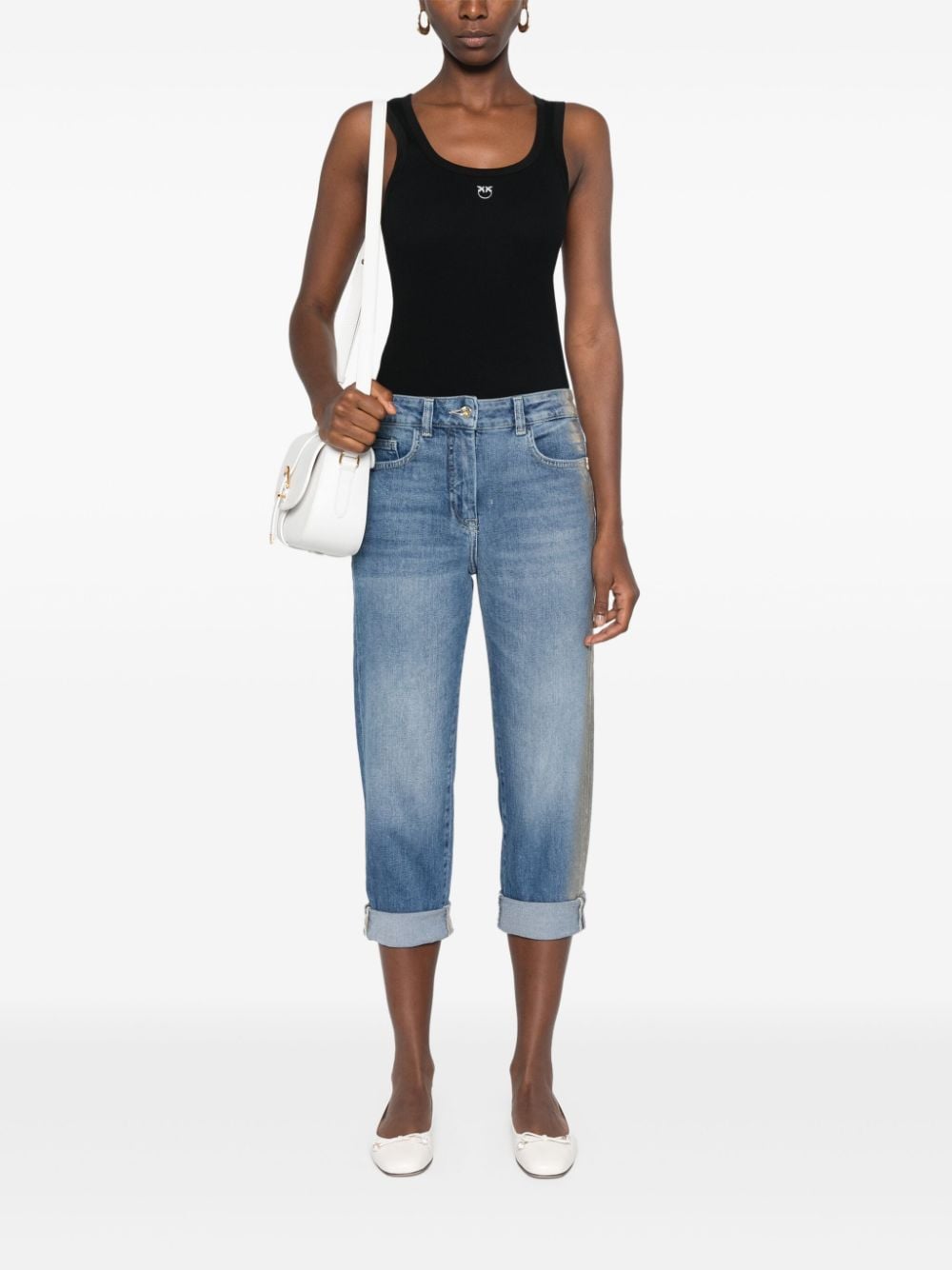 PINKO Calcolatore tanktop met logoprint - Zwart