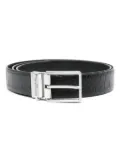 Emporio Armani embossed-crocodile leather belt - Black