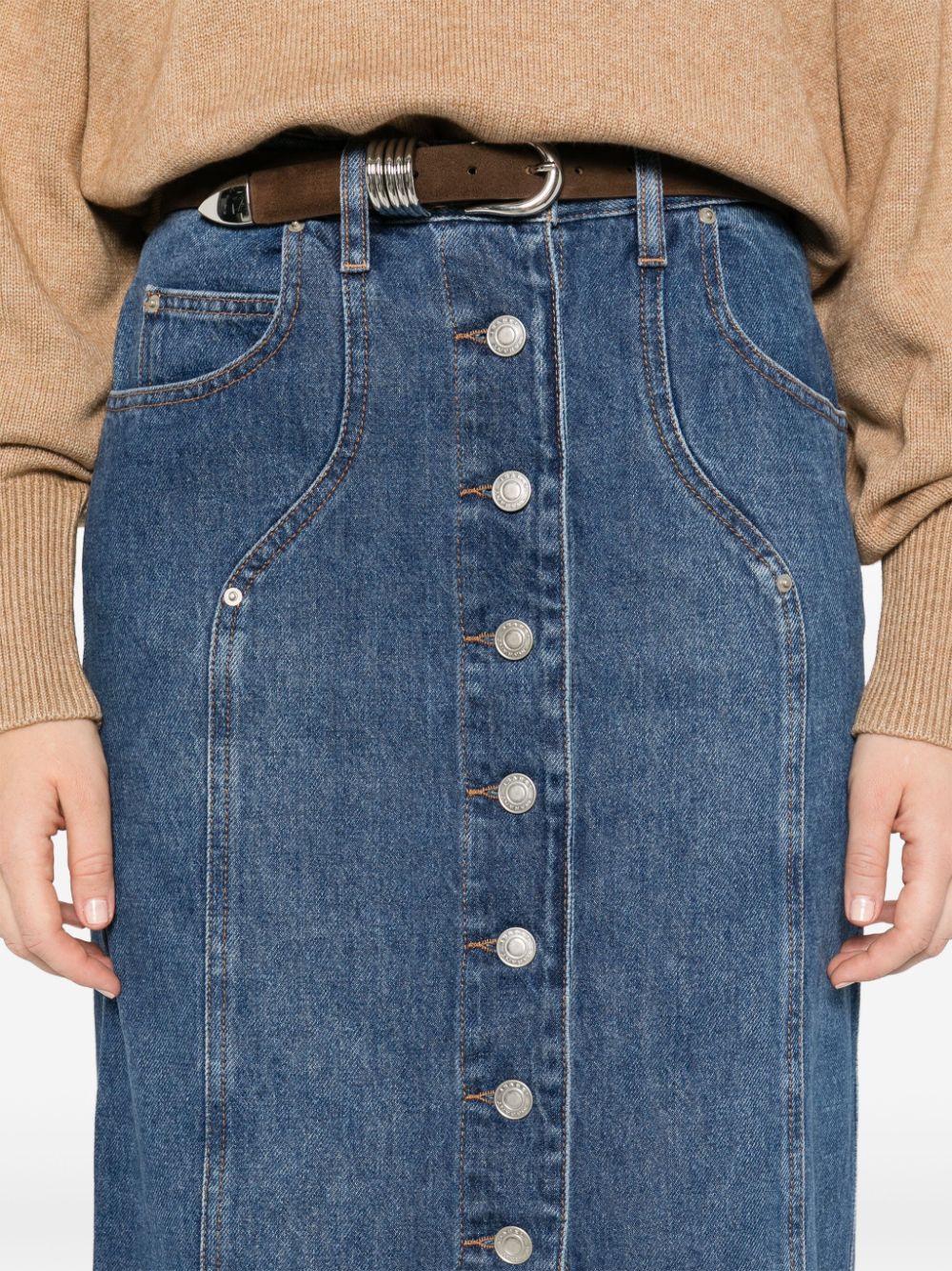 Shop Marant Etoile Vandy Denim Skirt In Blue