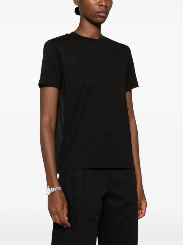 MONCLER プリーツ入り Tシャツ Moncler プリーツ Tシャツ | ブラック | FARFETCH JP