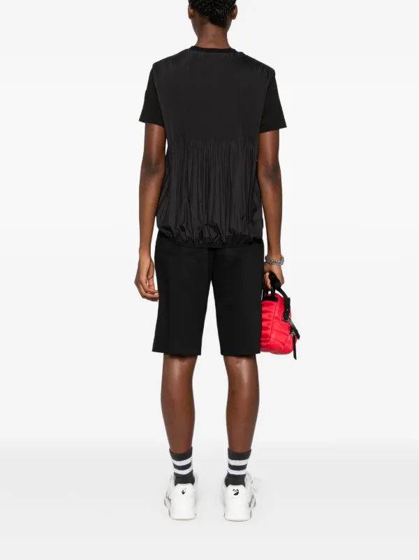 MONCLER プリーツ入り Tシャツ Moncler プリーツ Tシャツ | ブラック | FARFETCH JP