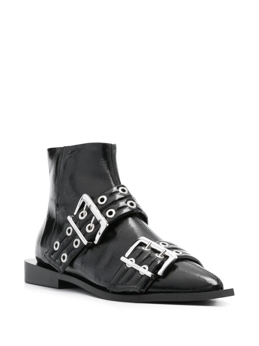 GANNI eyelet-detailing ankle boots - Zwart