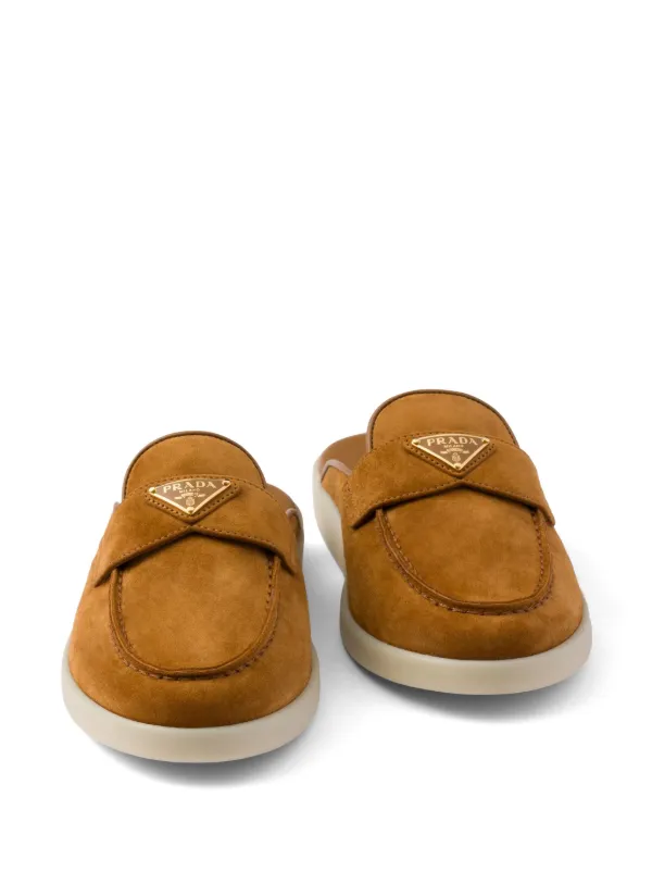 archive PRADA Suede Mulesスウェード ミュール パンプス Prada Suede Mules | Brown | FARFETCH