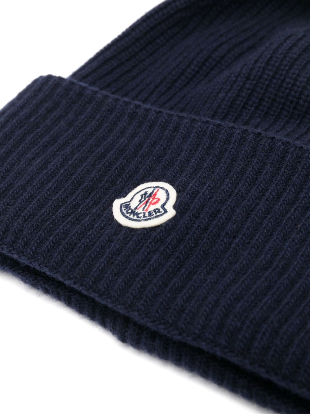 Shop Moncler Wool Beanie Hat In Blue