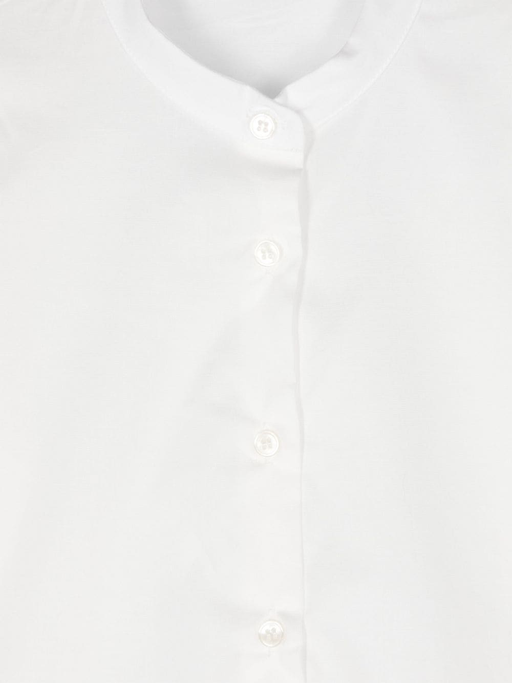 Shop Il Gufo Band-collar Shirt In 白色