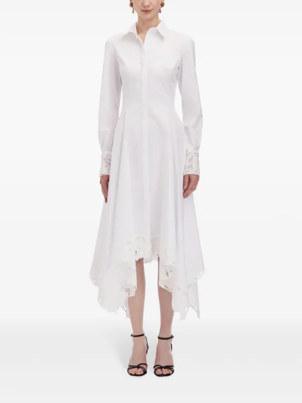 Oscar De La Renta Floral Guipure Handkerchief Dress | White | FARFETCH GE