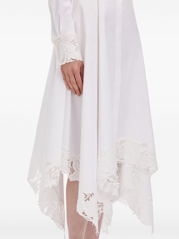 White fashion handkerchief dress