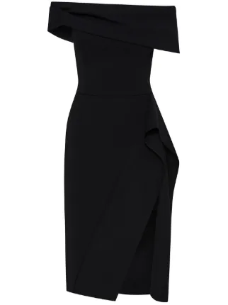 sachin and babi light blue dress Black Lace Overlay Off The Shoulder Long Sleeve Midi Dress – AX Paris
