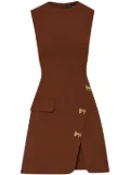 Oscar de la Renta Bow Button split skirt dress - Brown