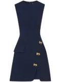 Oscar de la Renta Bow Button split skirt dress - Blue