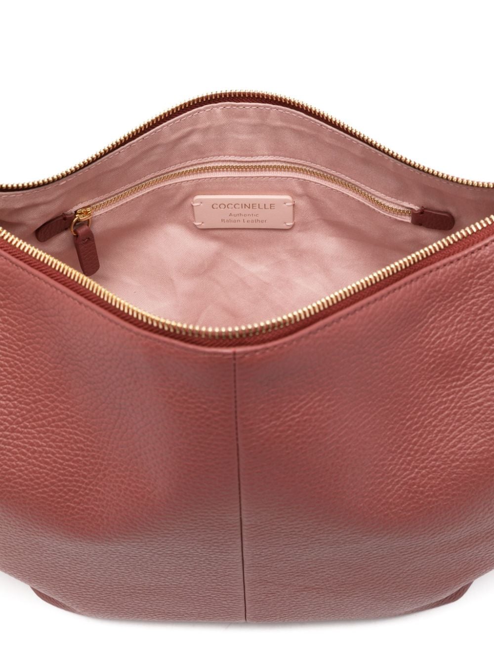 Shop Coccinelle Grained-leather Shoulder Bag In Pink