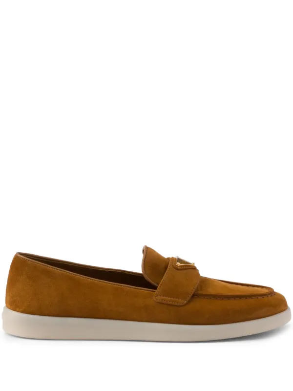 Prada Suede Loafers | Brown | FARFETCH