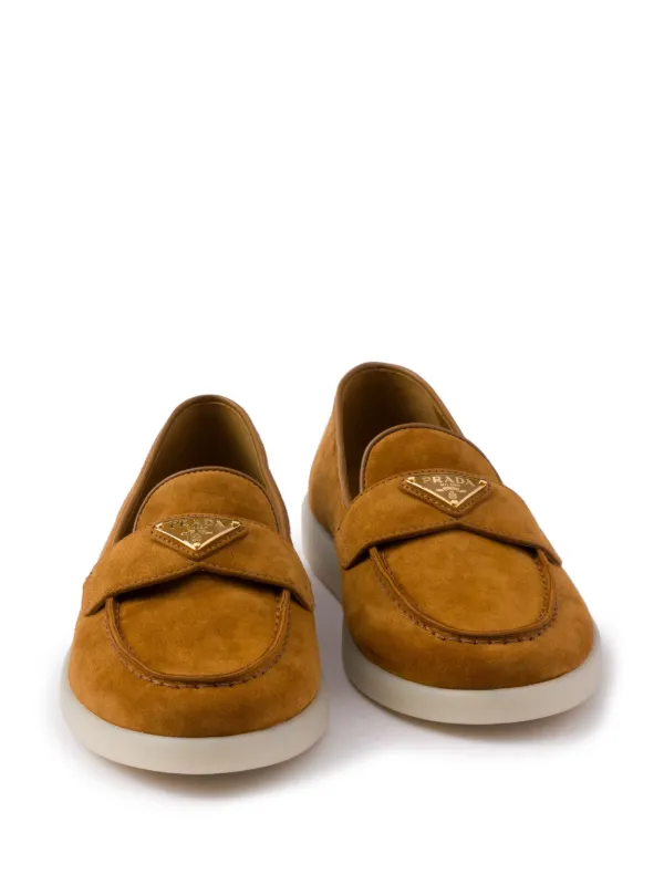 Prada Suede Loafers | Brown | FARFETCH TH