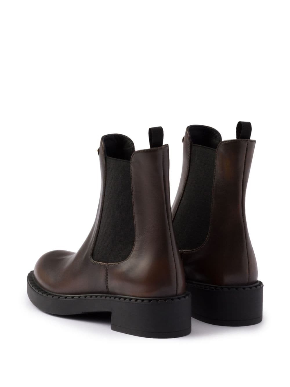 Shop Prada 50mm Leather Chelsea Boots In Brown