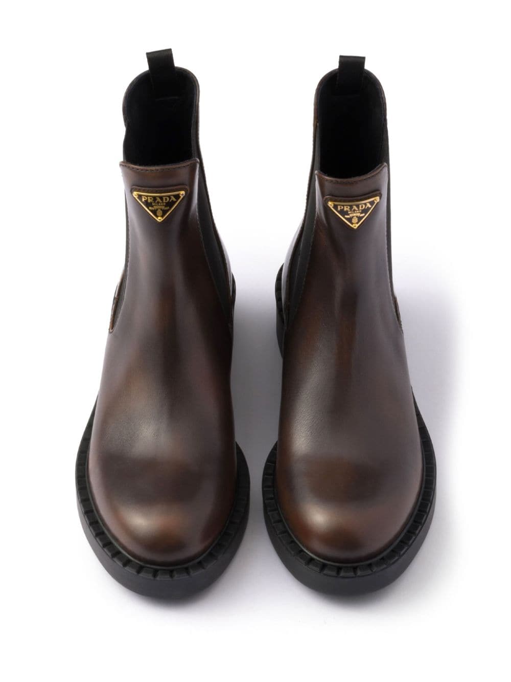 Shop Prada 50mm Leather Chelsea Boots In Brown