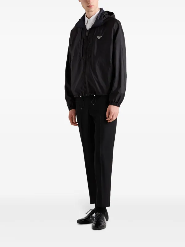 Prada Re Nylon Hooded Jacket Black FARFETCH UK