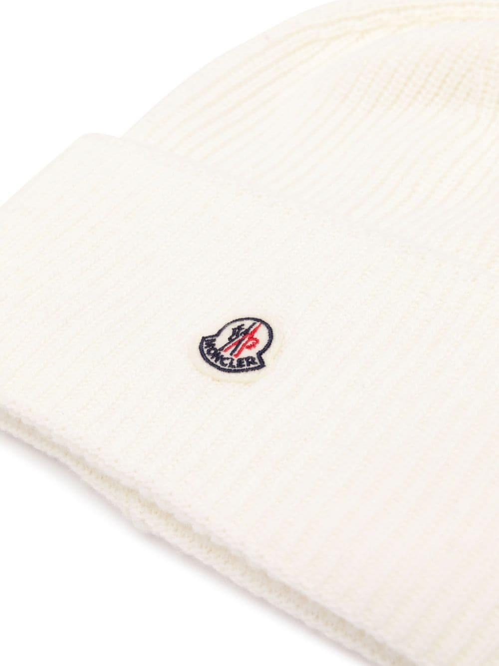 Shop Moncler Wool Beanie Hat In White