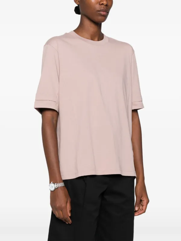 Moncler logo-patch Cotton T-shirt | Pink | FARFETCH