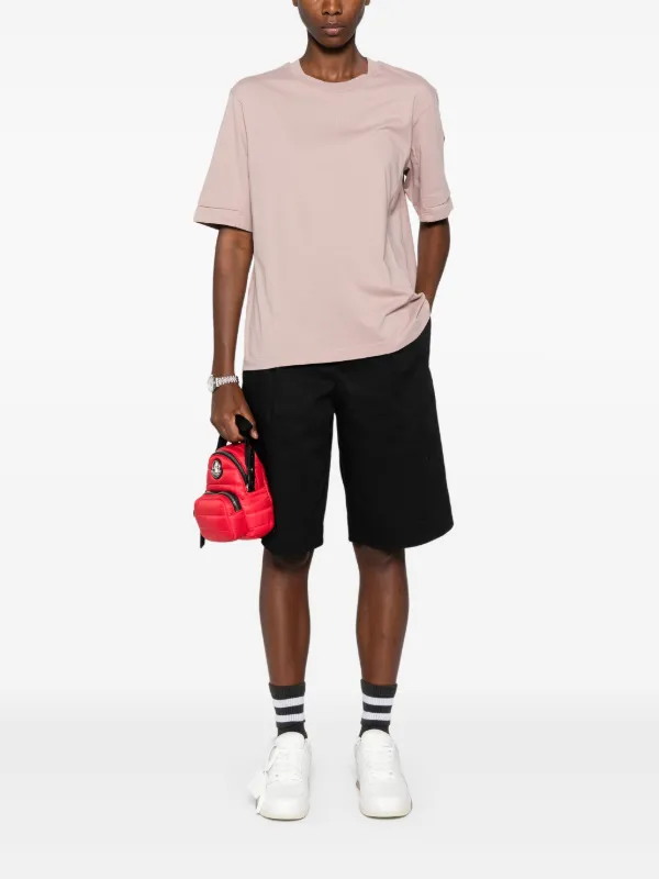 Tシャツ・カットソー MONCLER Logo patch t-shirt Pink Moncler Logo T-Shirt Pink Men's - US