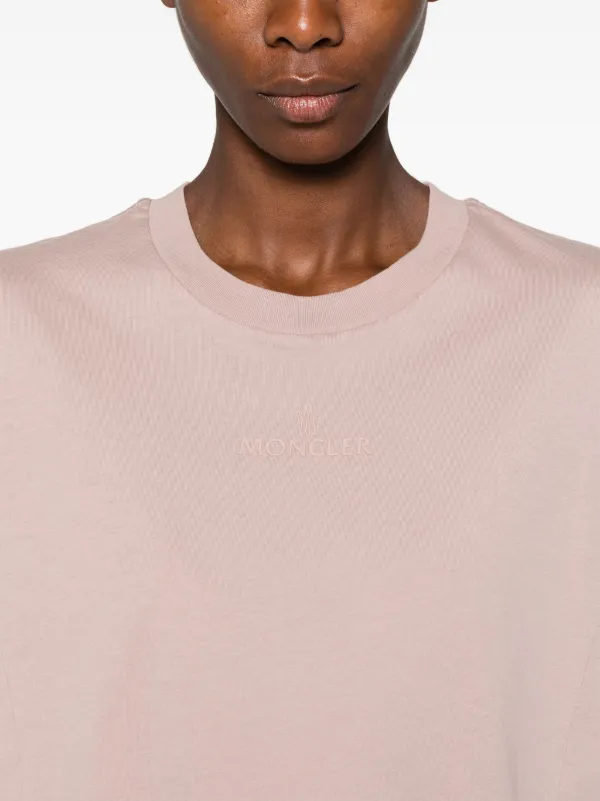 Moncler logo-patch Cotton T-shirt | Pink | FARFETCH BH