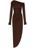 Oscar de la Renta asymmetric shoulder dress - Brown