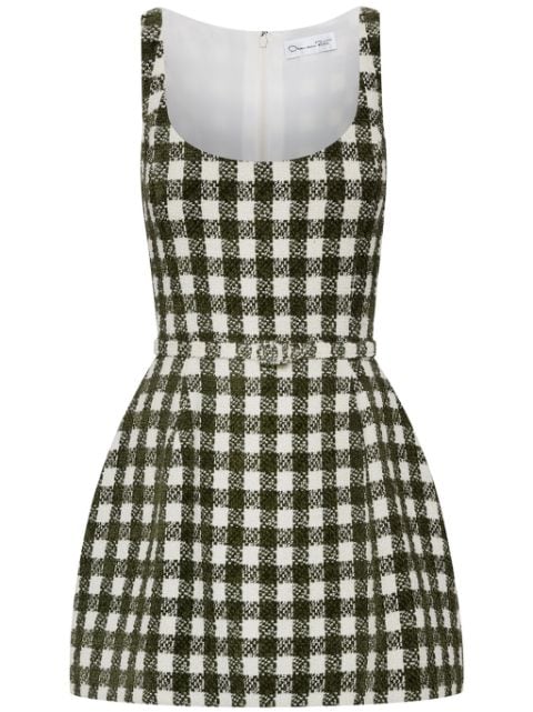 Oscar de la Renta Chenille Check tweed dress