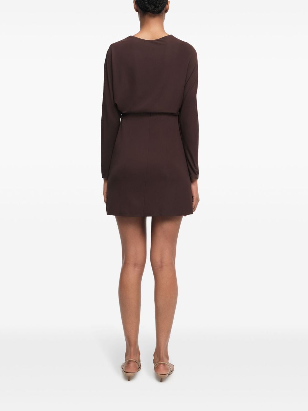 Shop Simkhai Tasha Mini Dress In Brown