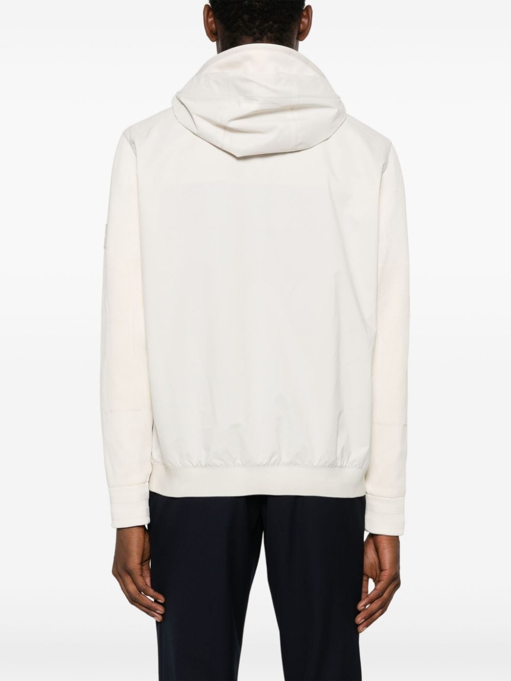 Shop Hugo Boss Logo-patch Hooded Jacket In Neutrals