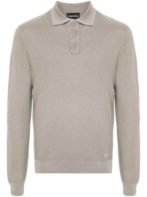 Emporio Armani polo-collar ribbed jumper Men