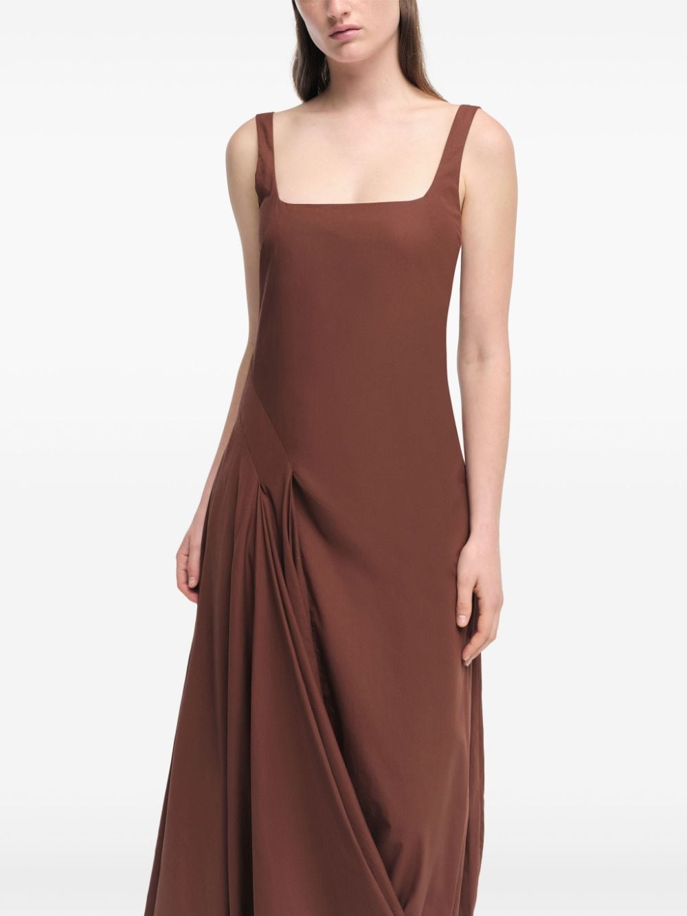 Shop Simkhai Olivia Midi Dress In Brown