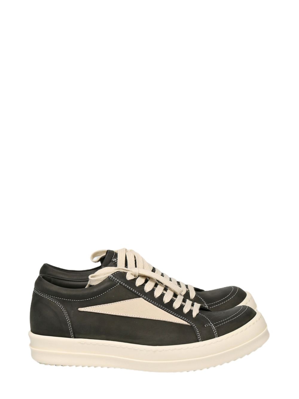 Shop Rick Owens Leather Sneakers In Black