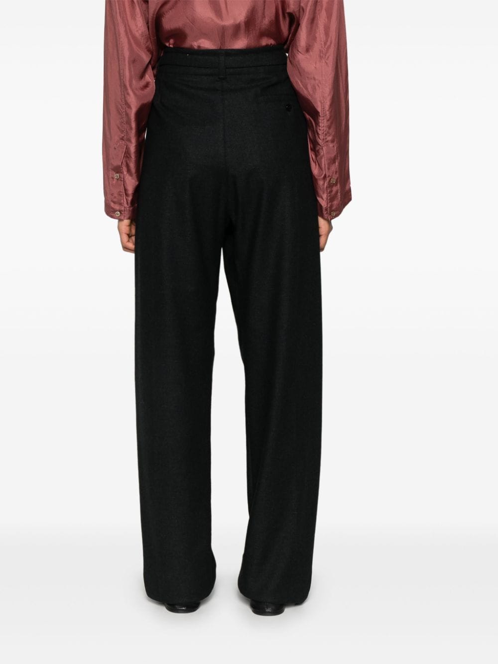 Shop Lemaire Belted Tailored Trousers In Grey