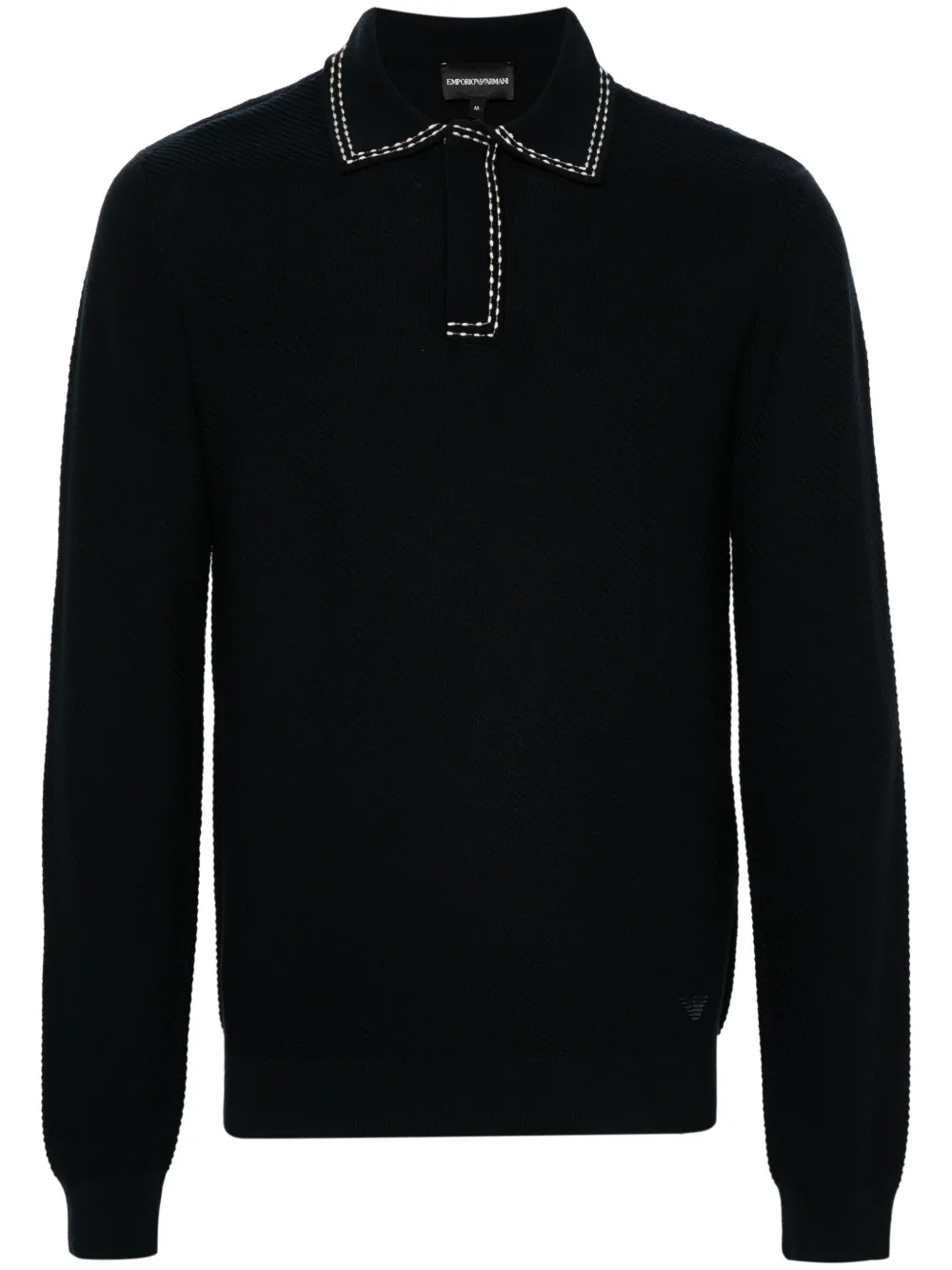 Emporio Armani polo collar Ribbed Jumper Farfetch