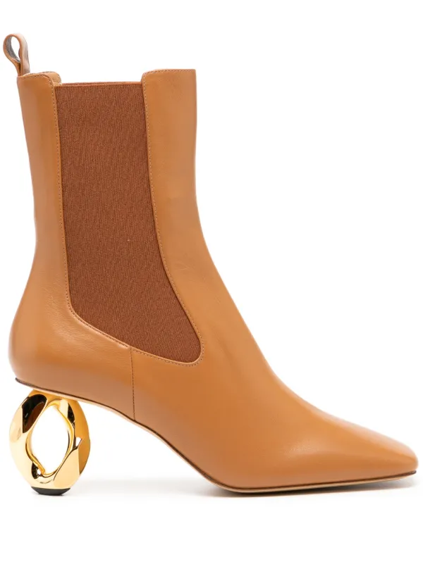 JW Anderson 65mm Chain Heel Boots in Brown