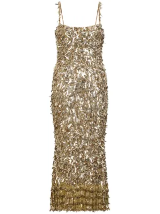 slim fit dress slacks Rachel Gilbert Sadie Gown in Metallic Gold main image 0
