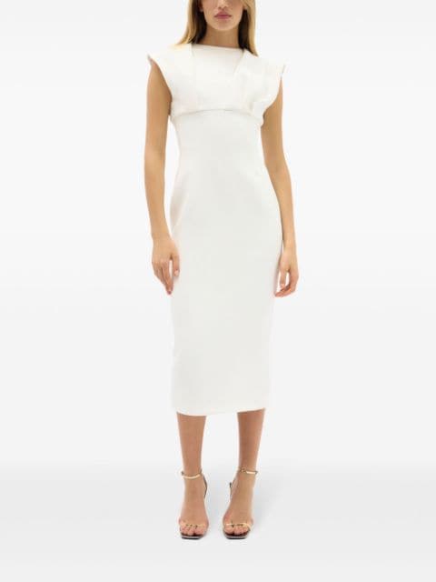 Maggie draped-detailed midi dress