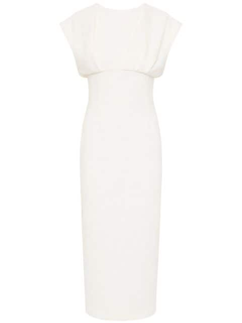 Maggie draped-detailed midi dress