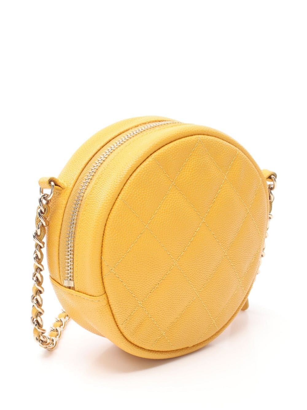 CHANEL Pre-Owned 2018-2019 Round crossbody bag - Geel
