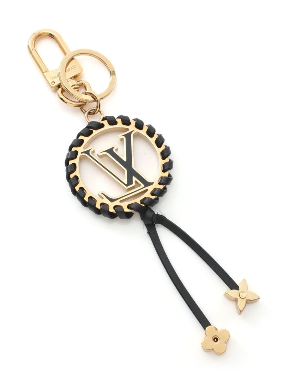 Louis Vuitton Pre-Owned 2019 logo bag charm - GOLD, BLACK