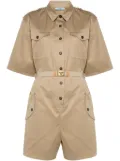 Prada belted playsuit - Brown