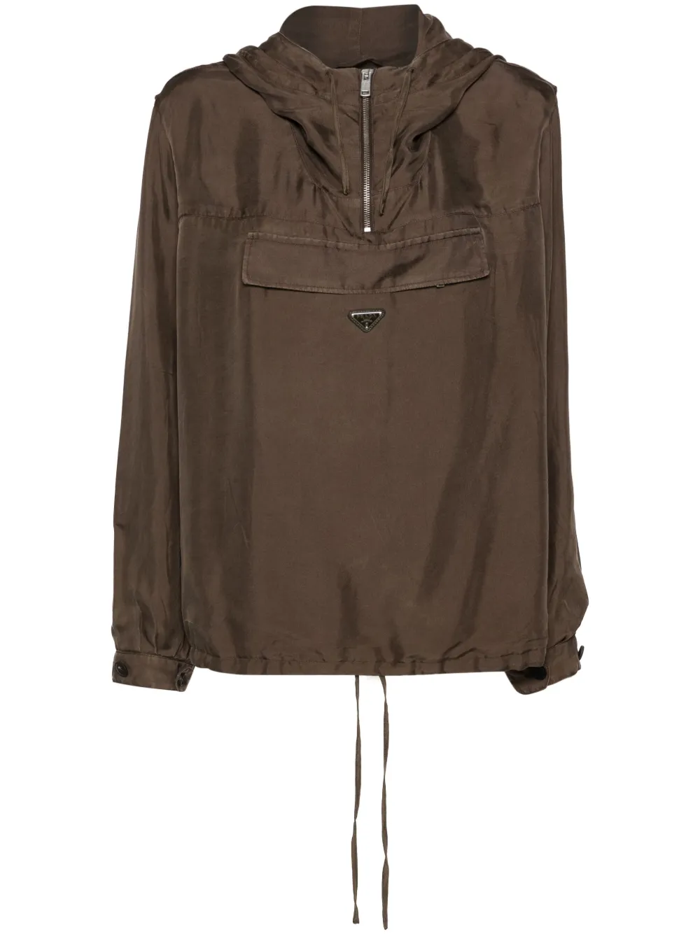 Prada Hoodie met logo Bruin