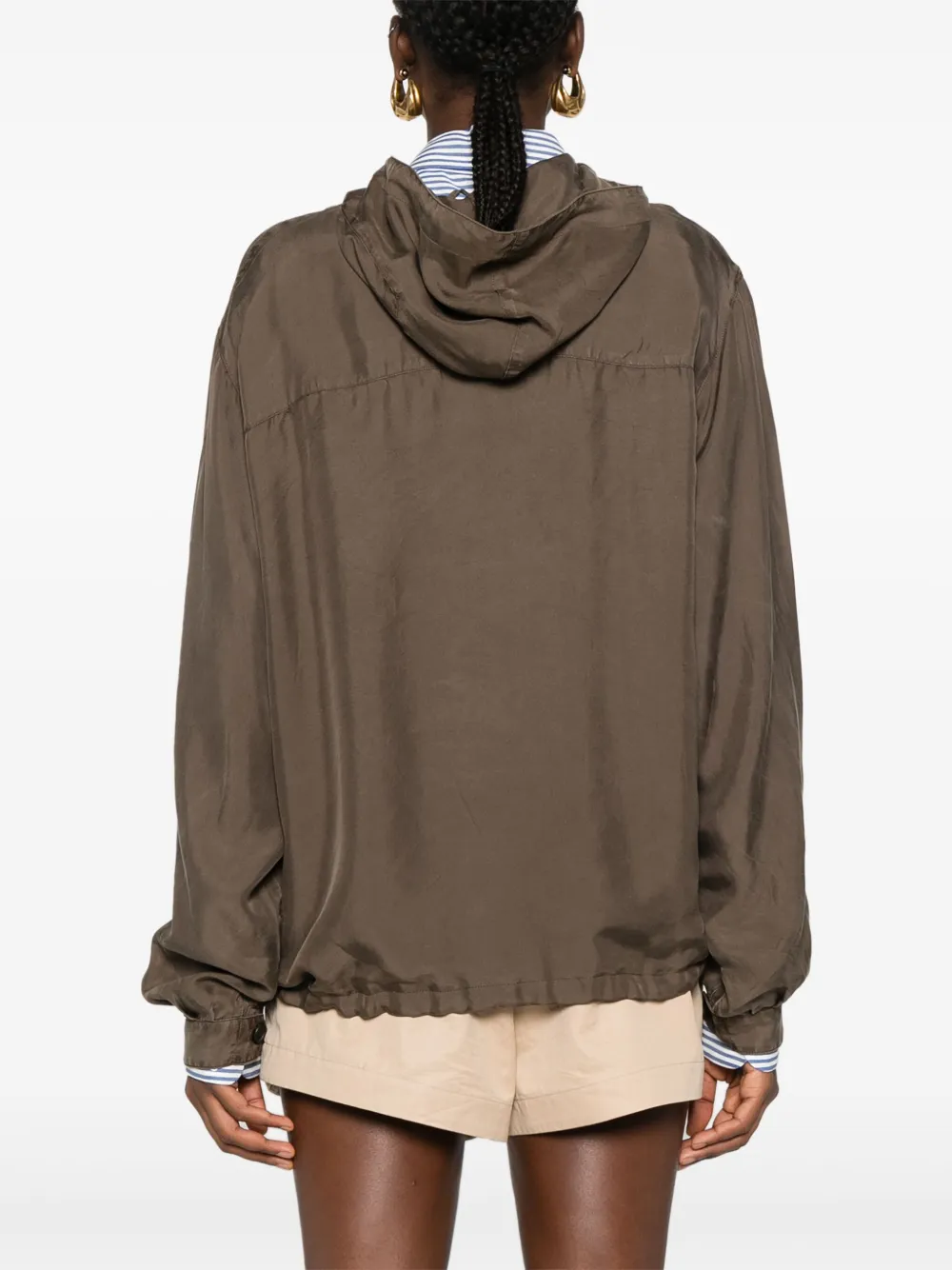 Prada Hoodie met logo Bruin