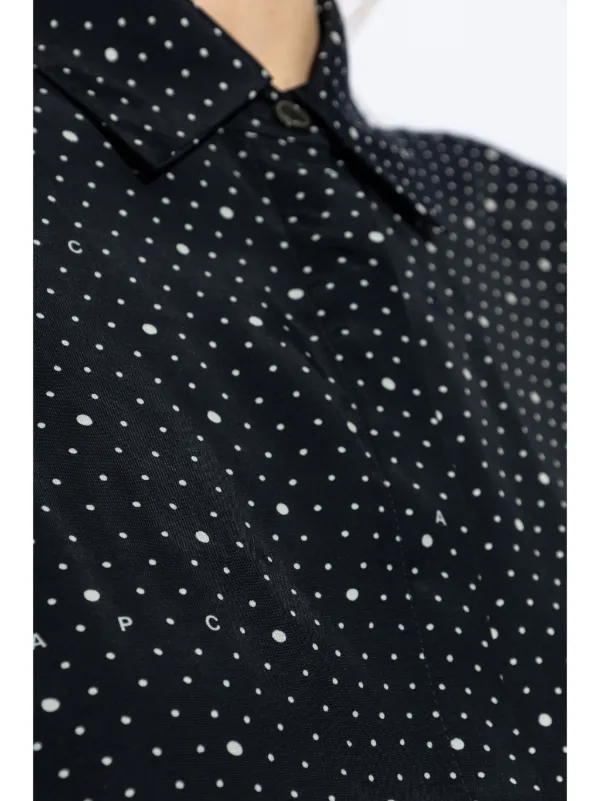 A.P.C. ドットストライプ セットアップ（シャツ＆スカート）／サイズ36 A.P.C. ドットストライプ セットアップ（シャツ＆スカート