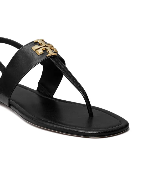 【関税&送料込】Tory Burch Eleanor Leather Flat Sandals Tory Burch Eleanor Sandals | Black | FARFETCH