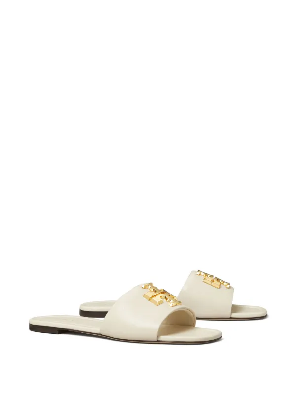 Tory Burch Eleanor logo-plaque Sandals | Neutrals | FARFETCH