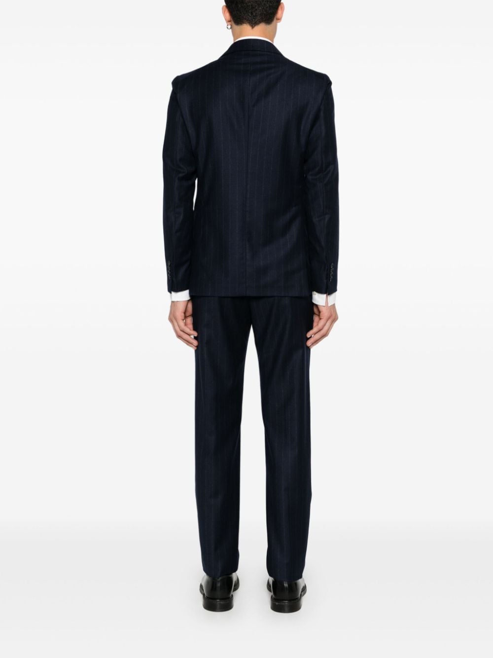 Shop Tagliatore Pinstripe Double-breasted Suit In Blue