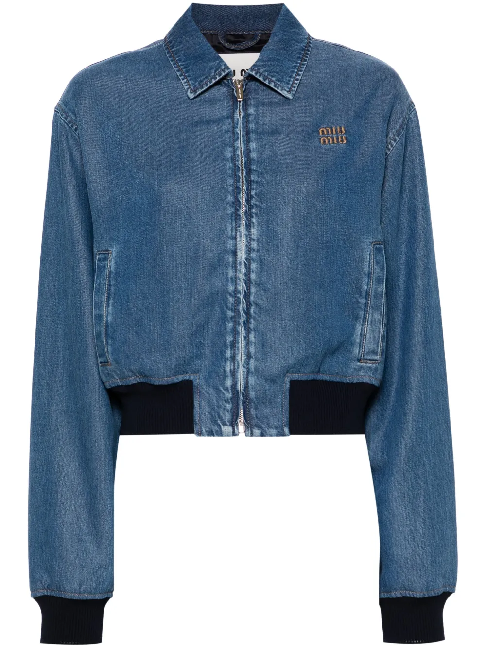 Miu Miu Giacca denim con applicazione | blu | Image 1